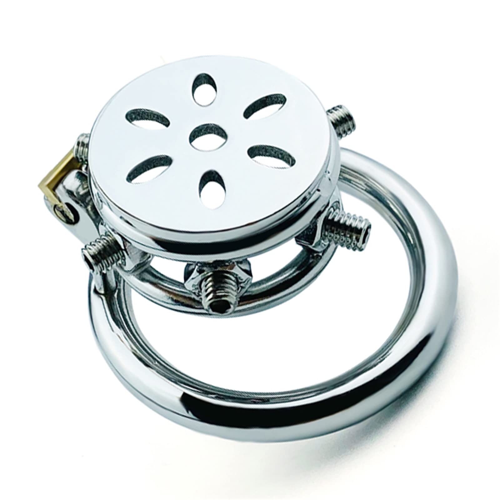 Coupe De Chasteté La Plus Récente Mâle avec 6 Vis Pointillées, Acier Inoxydable Petite Cage Pénis, A/B Deux Styles De Bague Cage De Bite, SM Fetish Bondage Jouets Sexuels,40mm,A