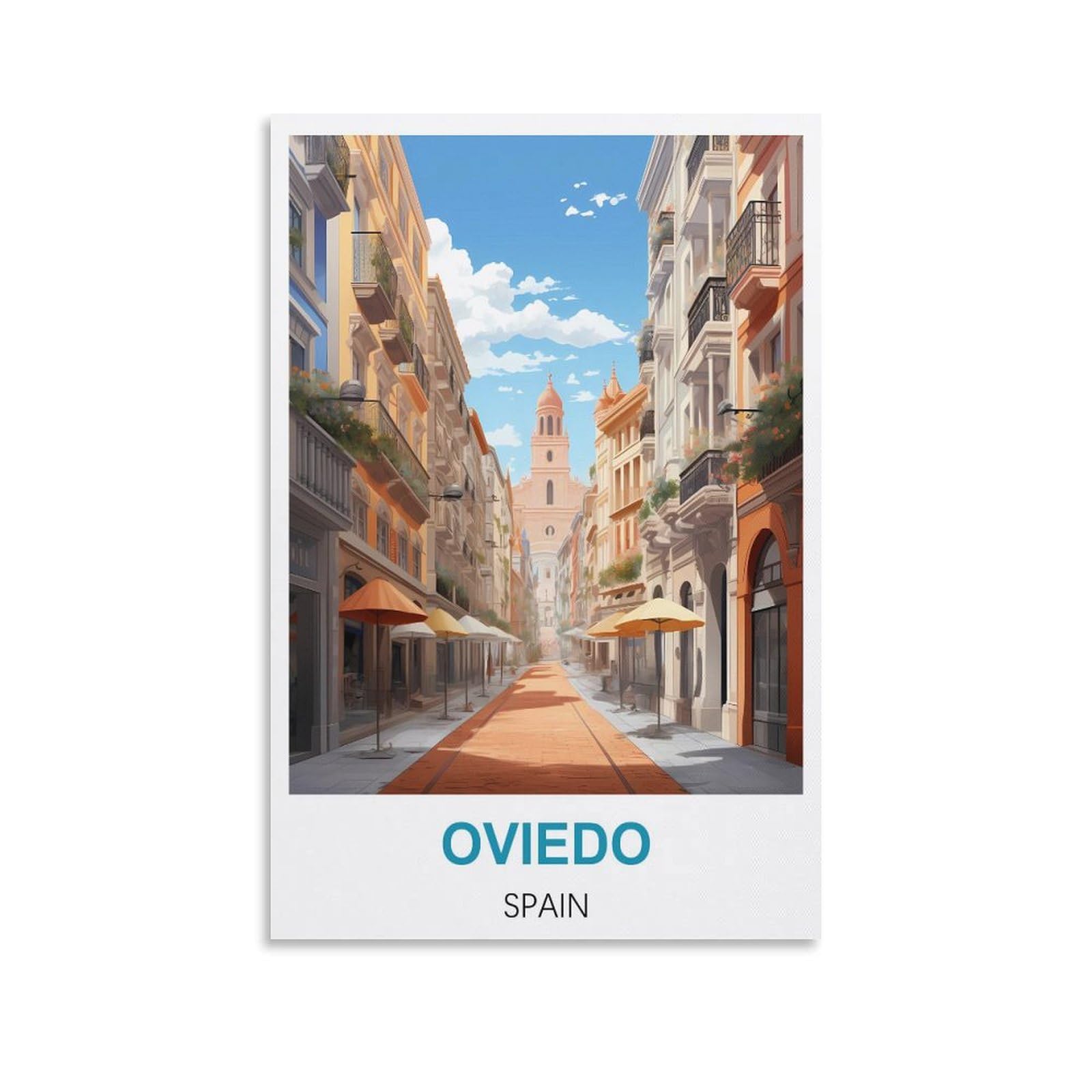 Metal Tin Sign Plaque Poster Oviedo Spains,Vintage Tin Sign Metal Retro Art Wall Poster for Home Club Garden Decor 30x40cm