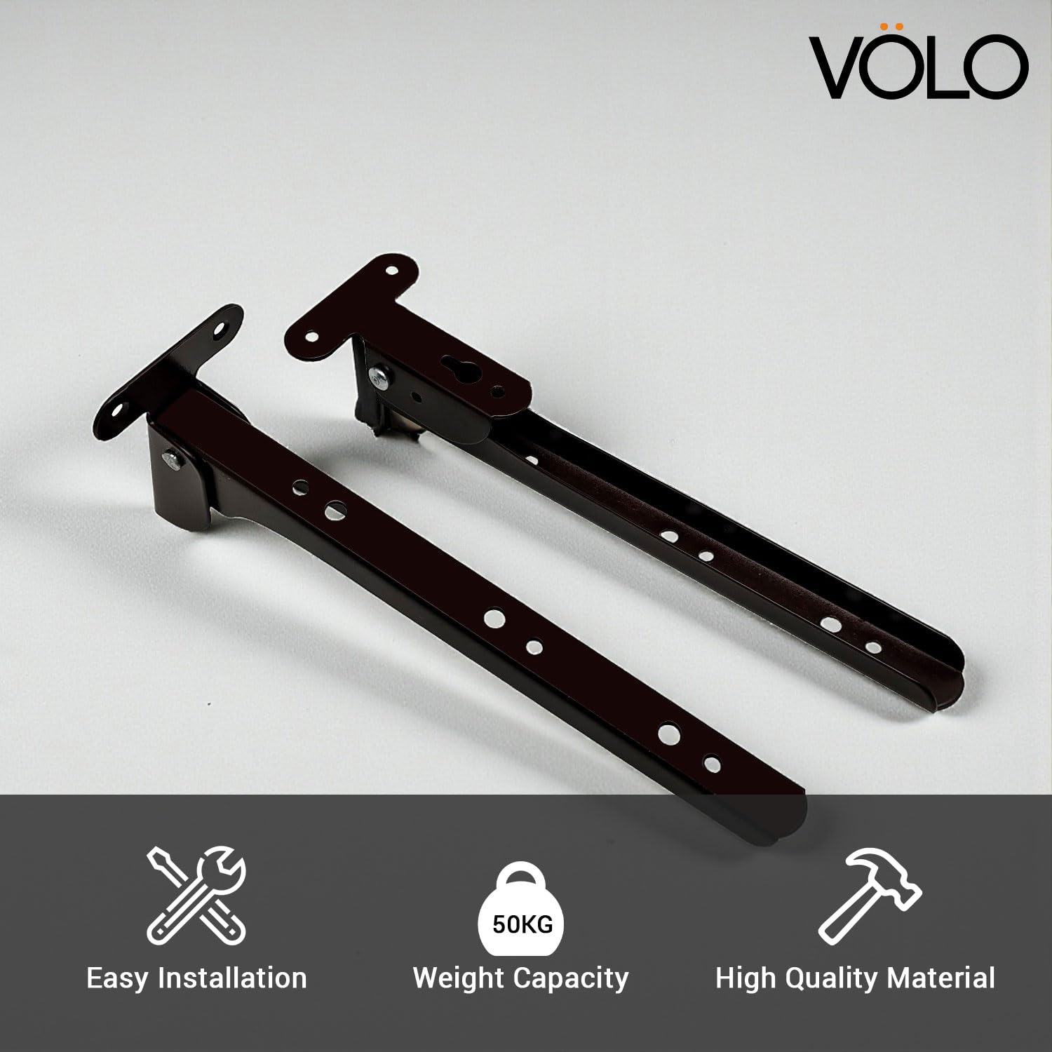 Volo Heavy Duty 9-Inch Foldable Shelf Bracket – Folding Table Bracket with Fittings for Steel Tables, (Color: Cherry) (1 Set) — Amazon image 6