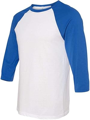 Canvas Unisex 3/4-Sleeve Baseball T-Shirt, Wht/True Royal, Medium