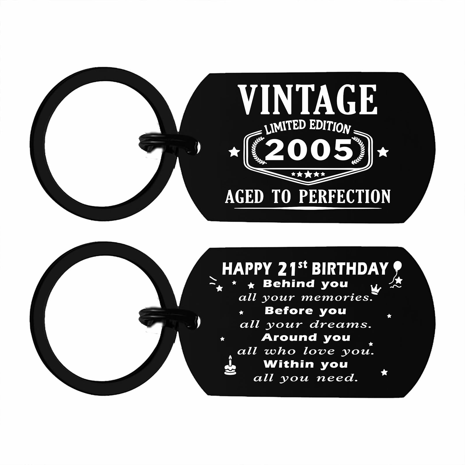 Viayen 21st Birthday Gifts for Him Boys Men Her, 21 Year Old Birthday Keychain Decorations for Him Men Girls
