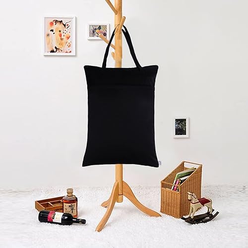 Miniatura 8 de ALVABABY Paquete de 2 pañales grandes para colgar en seco y húmedo, impermeables, con bolsillos dobles con cremallera, 25 x 18 pulgadas (negro y