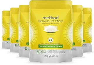 Method Dishwasher Detergent Packs, Lemon Mint, 20 Count, 6 pack, Packaging May Vary