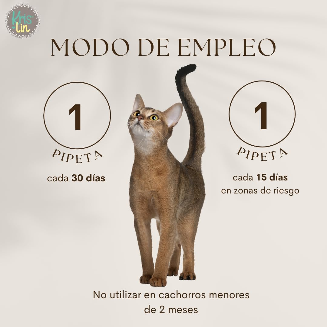 Pack de 24 Pipetas Repel para Gatos con Margosa, Geraniol Y Lavandino, contra pulgas, garrapatas e Insectos