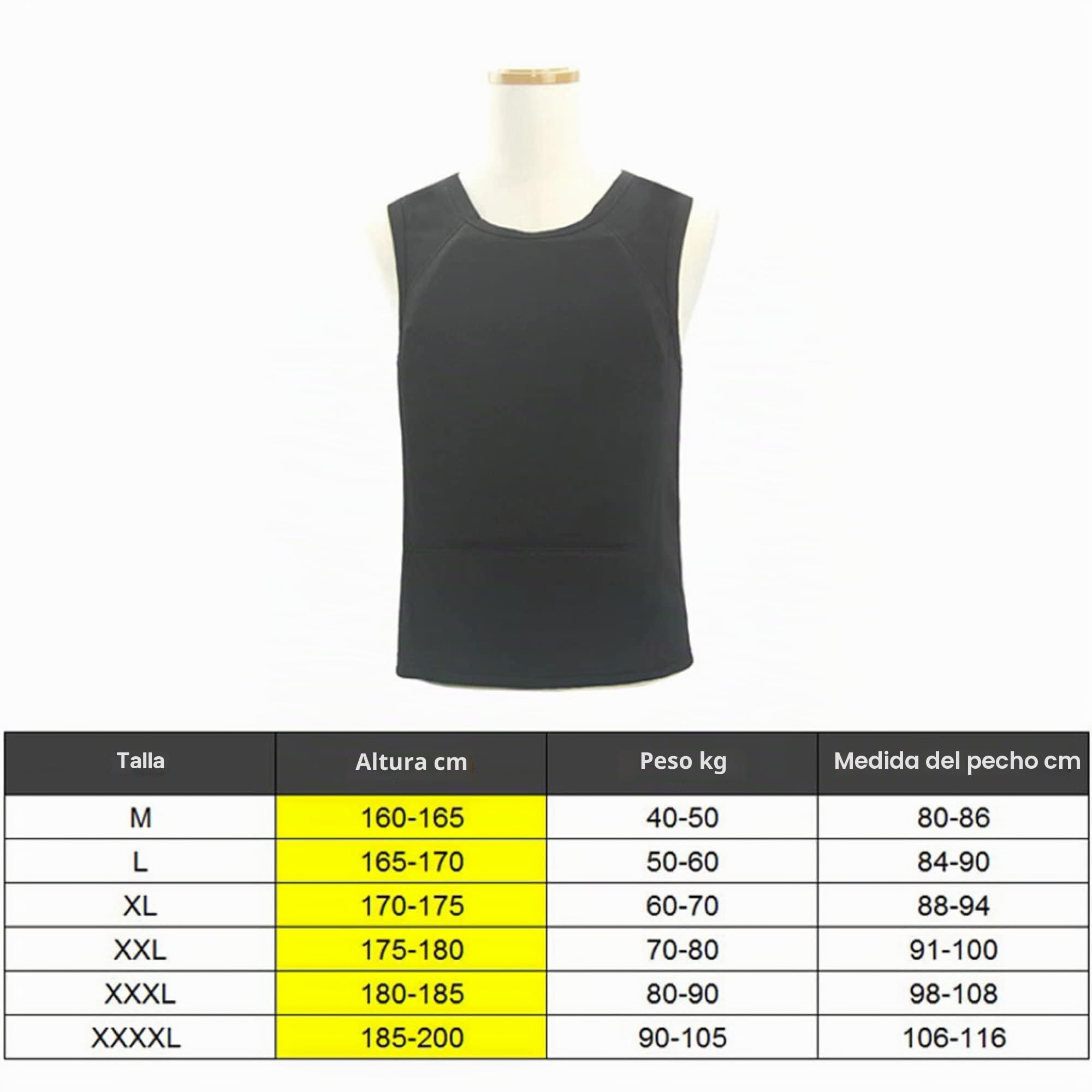 YIEOTM Chaleco Ejecutivo Discreto Chaleco antibalas Nivel IIIA - Oculto Oculto en el Interior Use una Camiseta Suave antibalas para protección de Seguridad Personal