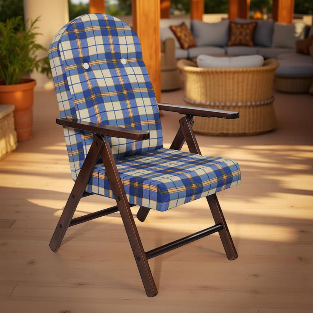 Poltrona Relax Imbottita 4 Posizioni 147x65x16 cm - Regolabile, Reclinabile, Poggioli, Tessuto, Soggiorno, Riposo, Casa, Esterno, Veranda - Struttura in Legno di Faggio