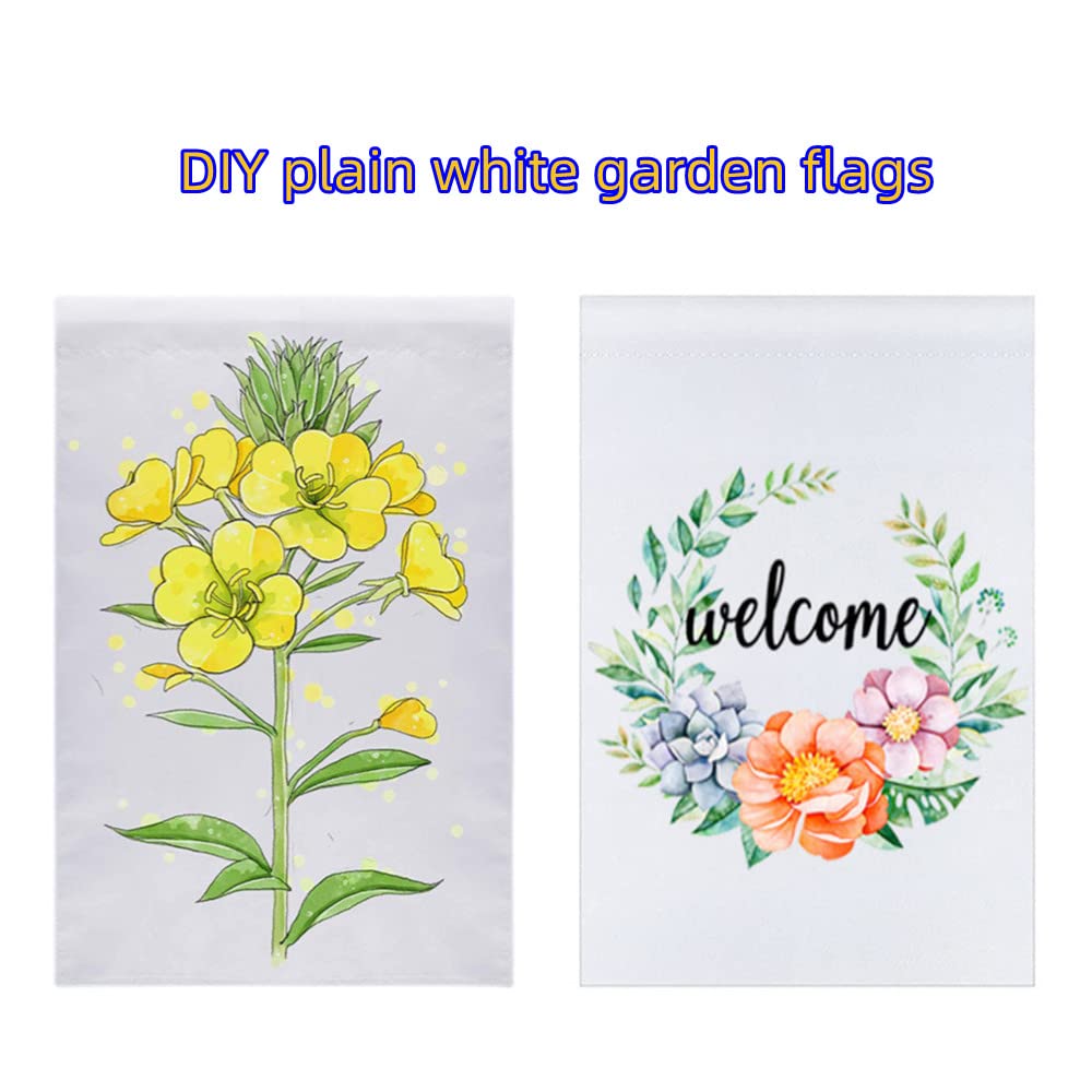 6 Weiße Gartenflaggen Blanko - 30,5x45,7 Cm Zum Selbstgestalten