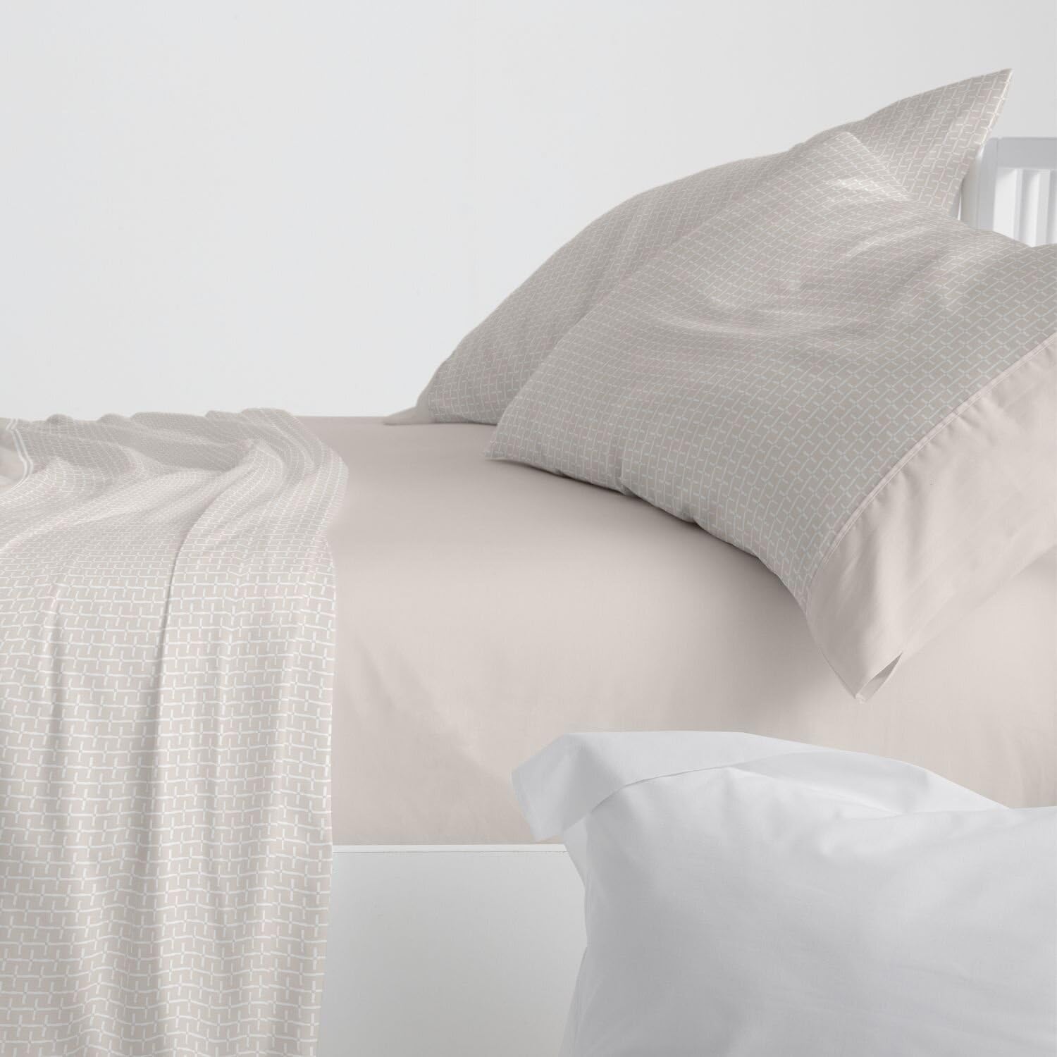 Burrito Blanco | Juego de sábanas | Cama de 150 a 160cm. (+Medidas Disponibles) | Diseño 540 | Color Avena (150-160x190/200cm.)