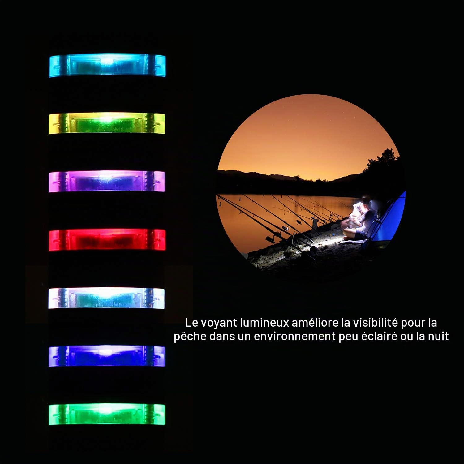 Échangistes de pêche Indicateur de Morsure de pêche à la Carpe Swinger Numérique Alarme de pêche Pièces LED Indicateur de Morsure Illuminé Swinger Fishing Tackle