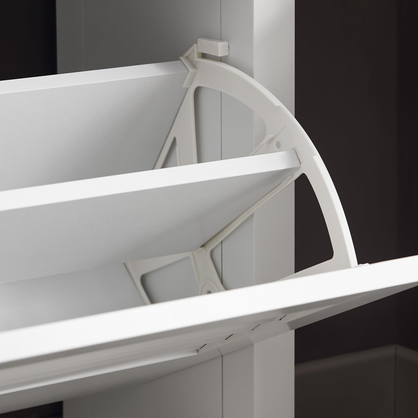 SoBuy Mobiletto portascarpe con 2 ante e 4 ripiani, con scomparto aggiuntivo per scarpe Mobile ingresso bianco L80*P25*A108, FSR152-W