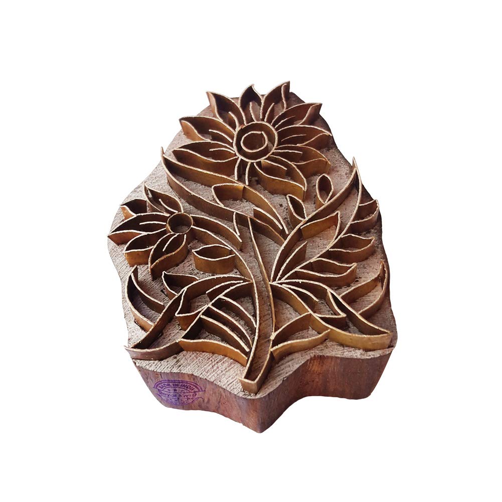 Beautiful Printing Block Brass Floral Shapes Wood Pottery Stamp (B07Q5MLZ5K) Amazon Price History, Amazon Price Tracker
