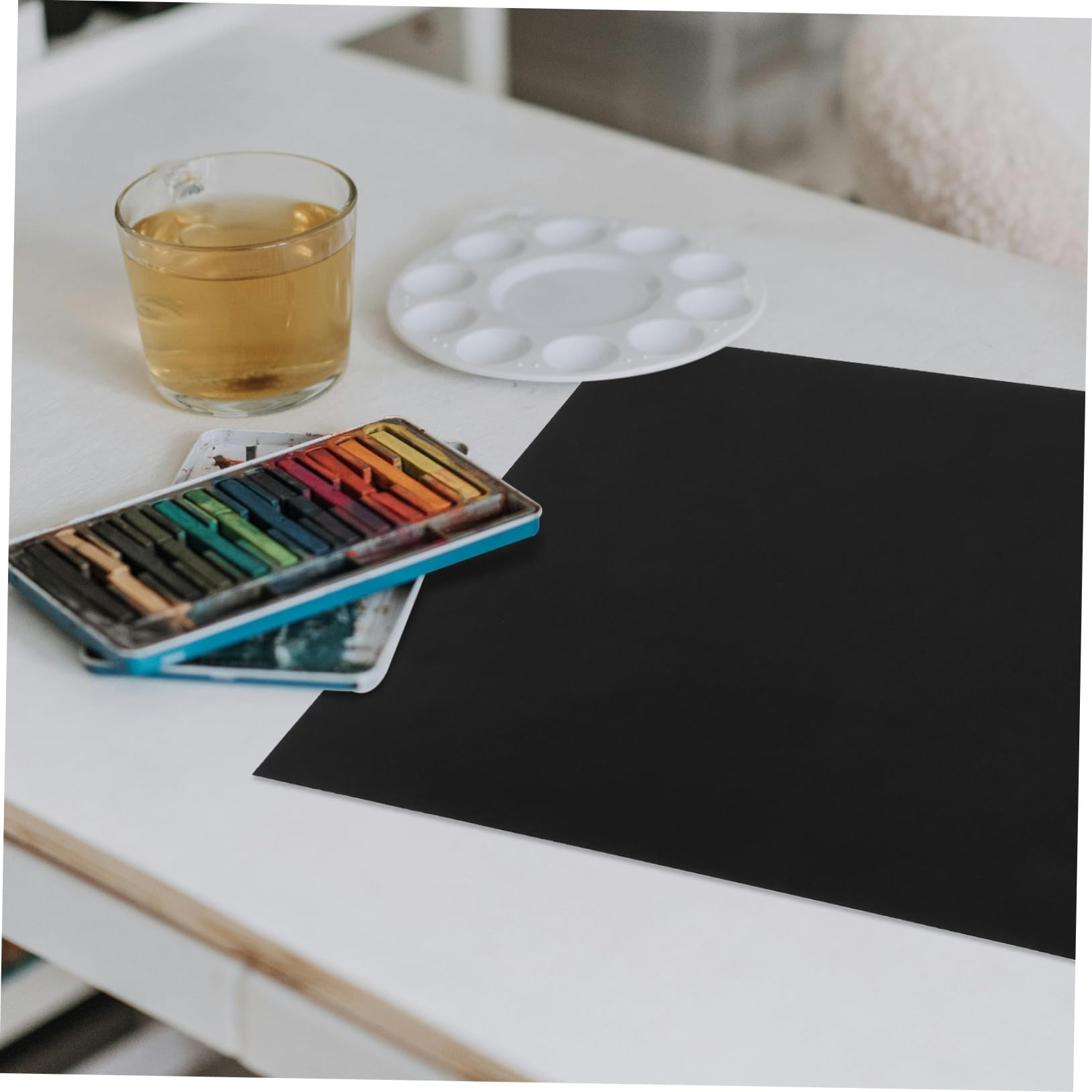 50 feuilles Papier Cartonné Créatif Noir Papier Artisanal DIY pour Peinture et Création Matériel Léger et Pratique pour Loisirs Créatifs
