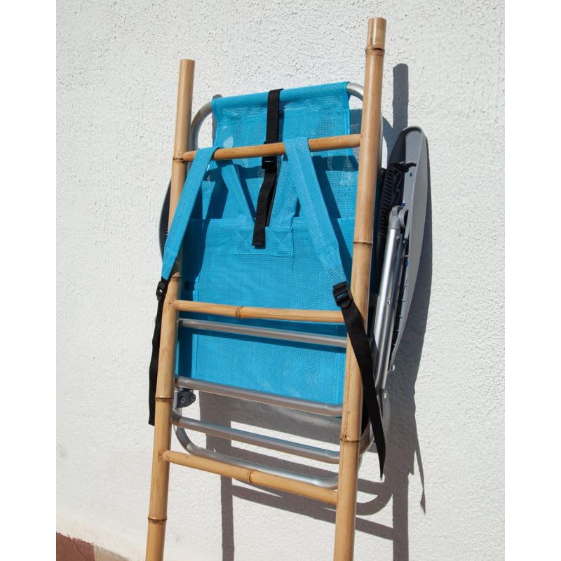 SUN & SURF Pack x2 Sillas Plegables y Reclinables 5 Posiciones con Cojín y Asas Tipo Mochila - Ligera, Estructura Muy Estable, de Aluminio con Almohada Ajustable para Máximo Confort