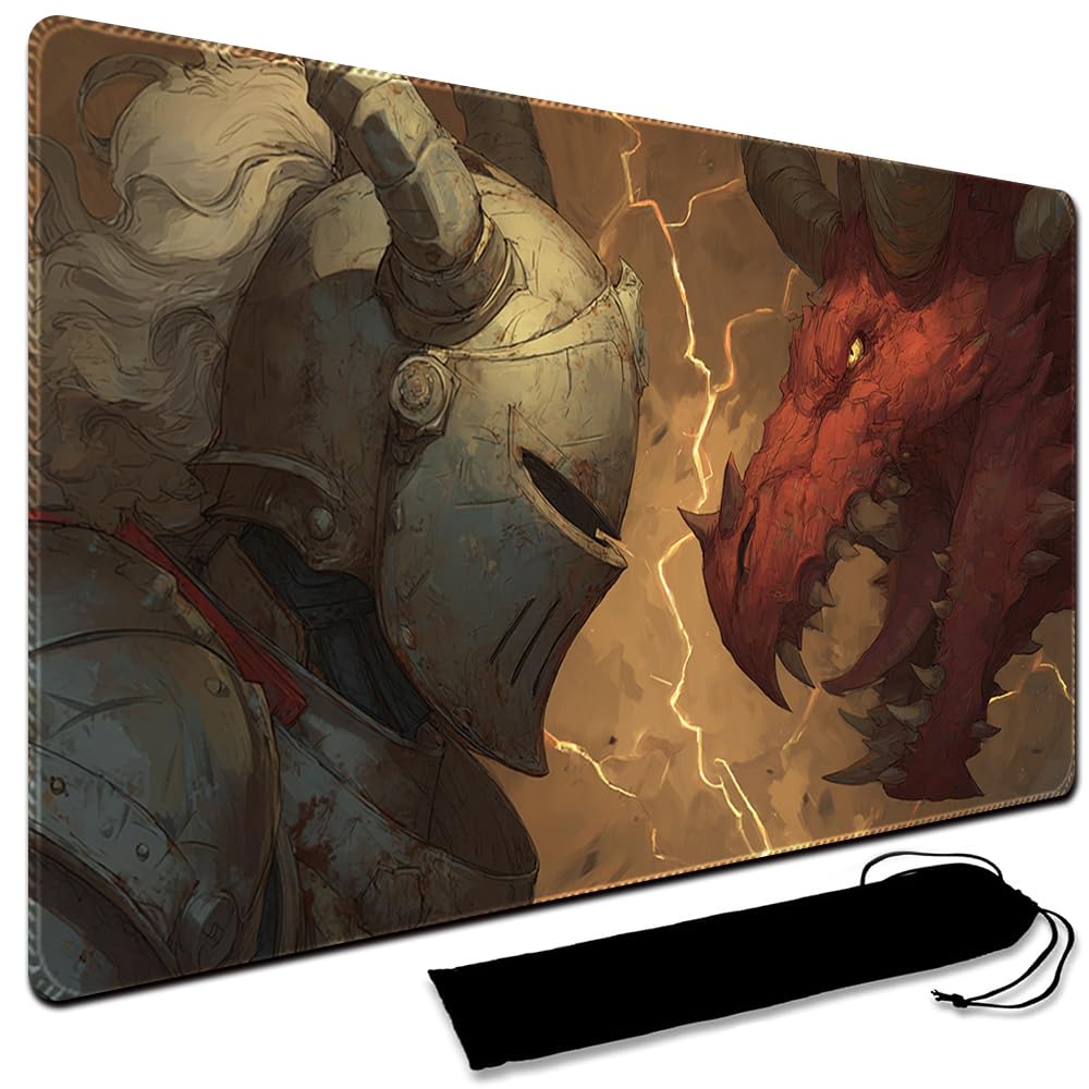 MTG Playmat,With Waterproof Storage black Bag Szie 60 x 35CM , With Zone MTG playmat Stitched Edges Game Play Mat Trading Card Game Playmats TCG Game Mat (No Zone,5)