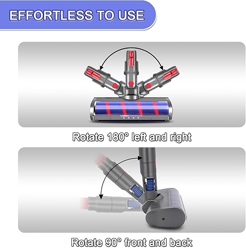 Miniatura 6 de Bolan-Tech Cabezal de rodillo suave para Dyson V7 V8 V11 V10 inalámbrico palillo aspirador piezas de madera dura accesorio de piso con faro LED