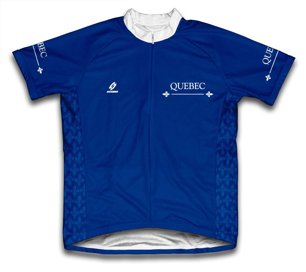 ScudoPro Quebec Short Sleeve Cycling Jersey for Men - Size L Blue