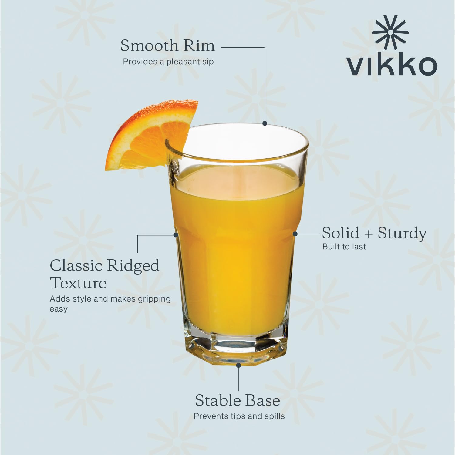 Photo 1 of Vikko Drinking Glasses, 9 Ounce Glass Cups, Durable Glasses Drinking Set of 6, Stackable Water Glasses, Highball Glasses, Heavy Base Tumblers & Water Glasses, Dishwasher Safe Cups for Kitchen.
