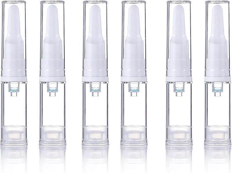 Frascos cosméticos recarregáveis com bomba airless Tuxiaobu, 5 mL, pacote com 6