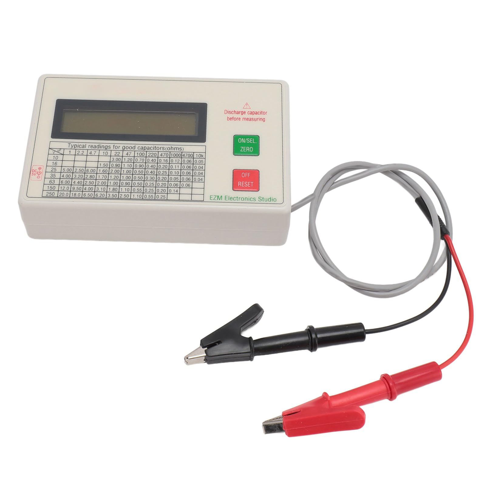 XHTLLO Capacitor Tester, Accurate Portable Meter with Smart Shutdown and Automatic Zeros Adjustment for Capacitance and DcR Testing in Production Workshops