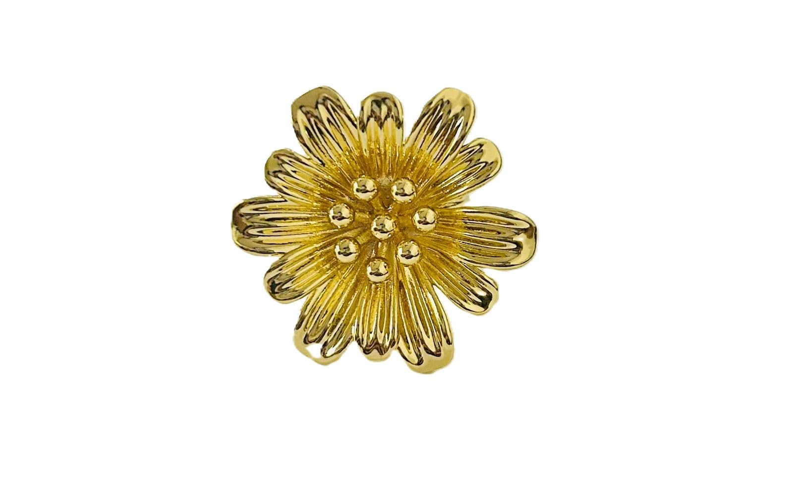 Golden Bloom Floral Statement Ring for Women | Adjustable Anti-Tarnish Gold Finish Ring | Bold Flower Design Party & Festive Ring for Girls & Women-image-39
