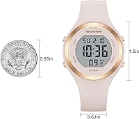 Vista 5 de GOLDEN HOUR Reloj de pulsera de silicona con cronógrafo digital impermeable para mujer