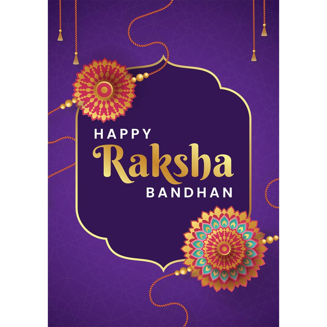 Partyrama.co.uk Multicolour Raksha Bandhan Purple Design Poster Pvc Party Sign Decoration