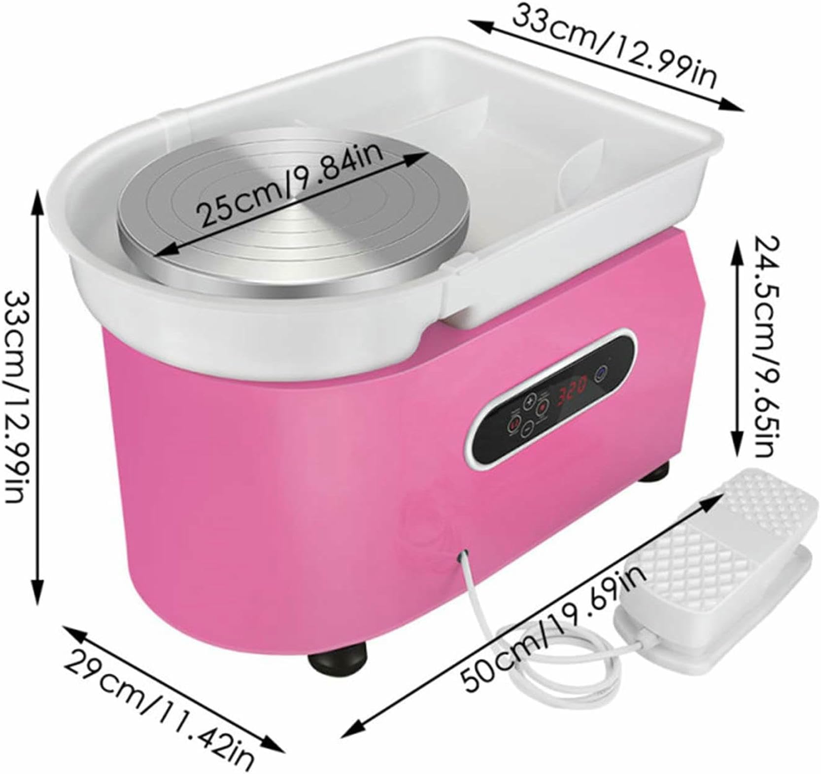 Versione Rosa in Ceramica Elettrica Strumenti di Ceramica per Ceramiche LCD Rimovibile ABS B Pedale Indipendente per La Fabbrica di Case Scolastiche