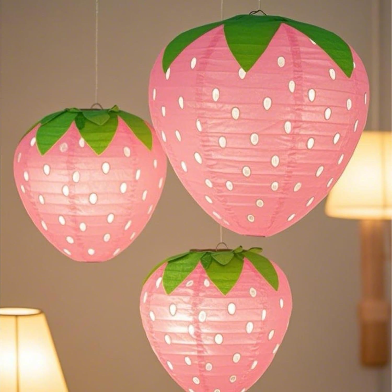 iPhone 12 / 12 Pro) ハンドル付き バックカバーケース シュリンクレザー ボナベンチュラ iPhone12 スマホケース  チャコールグレー 提灯 まつり 3Dイチゴ提灯吊り飾り お部屋 誕生日パーティー用 10個パック 祭り用品 縁日用品(Red,30cm)