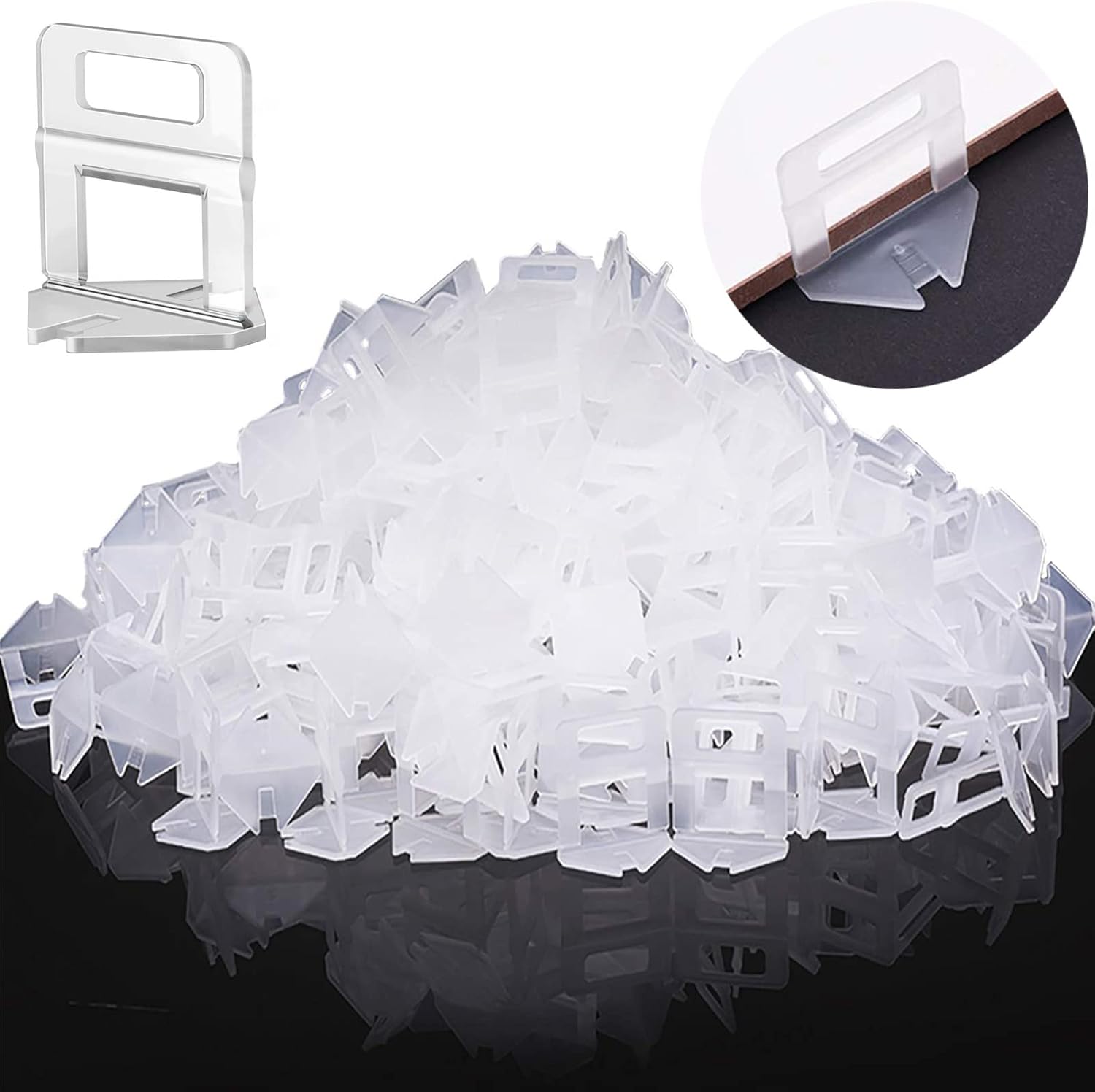 Tile Leveling System Clips 500pcs DIY Tiles Leveler Spacers, Tile