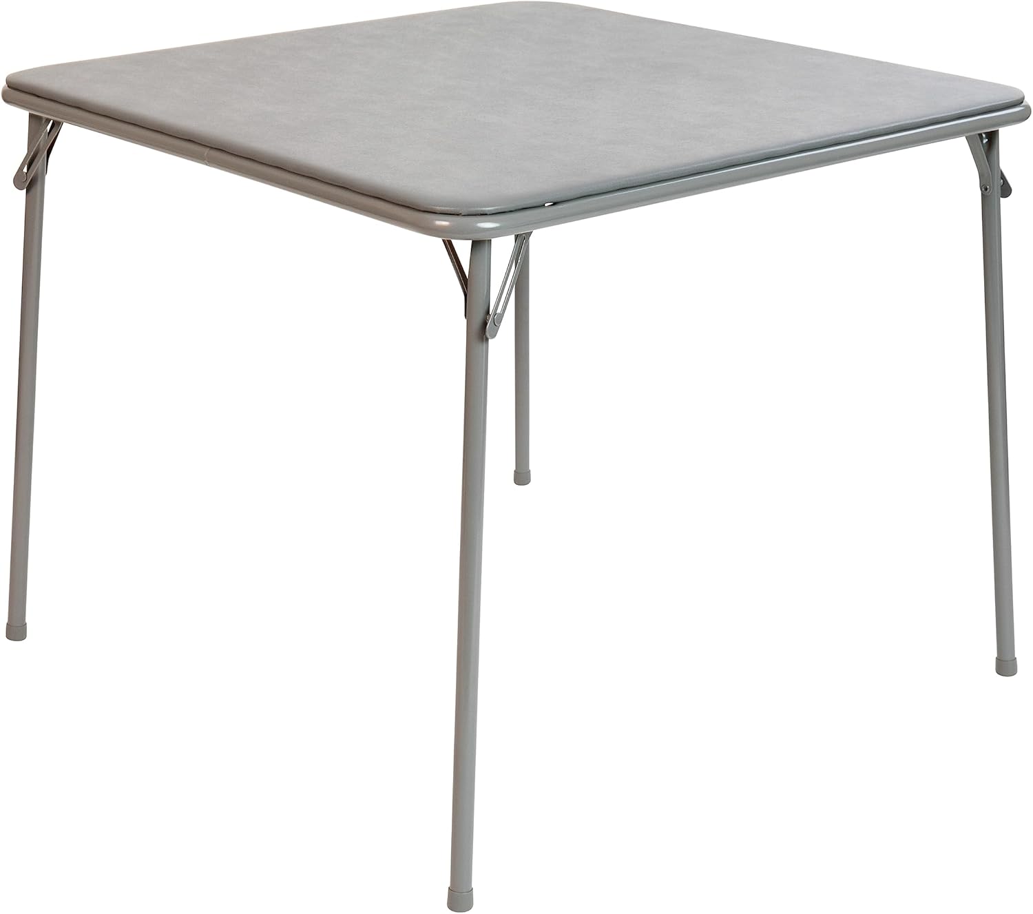 Flash Furniture Madelyn 33.5" Square Folding Multipurpose Card Table with Padded Vinyl Top, Portable Folding Game Table for 4 Players, Gray Grey Table