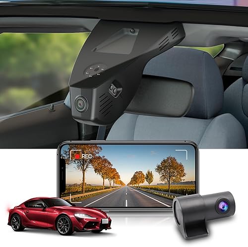 Fitcamx Cámara de tablero delantera 4K+trasera 1080P se adapta para Toyota GR Supra 2020-2024 2.0 3.0 Premium Special Launch Edition A91, aspecto