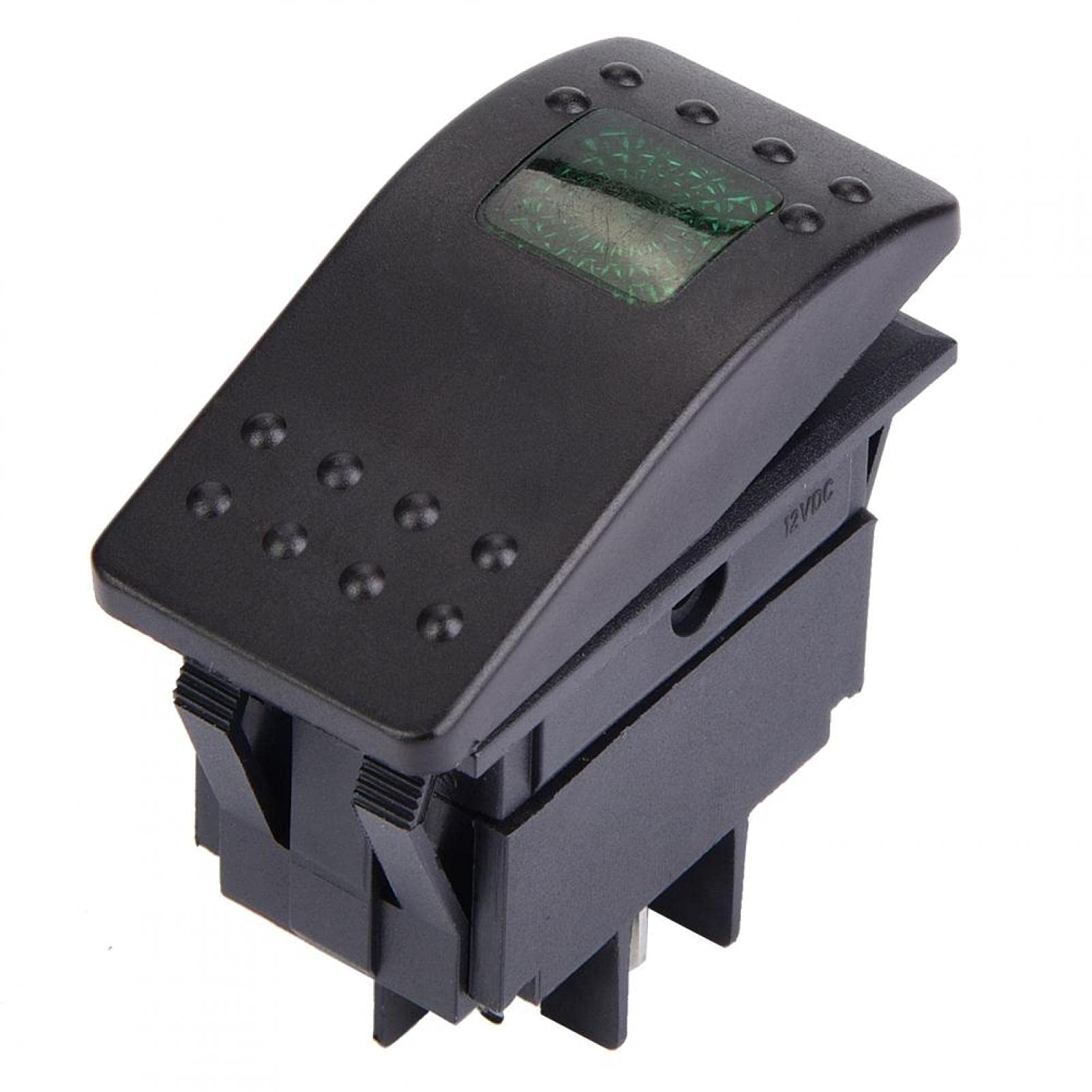 RK1-06N Boat Switches with LED Light, 4-Pole Power Switch, 12 V, Green