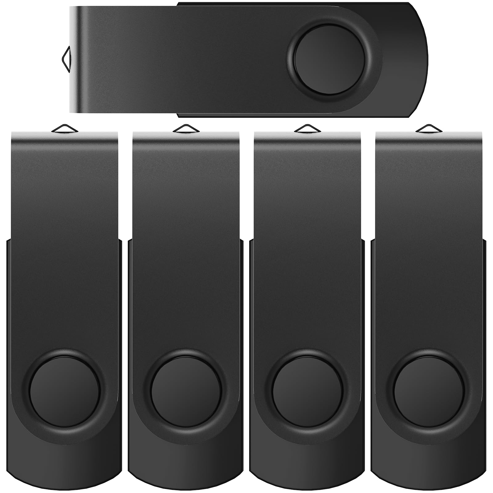 Kepmem 2Gb Thumb Drive Bulk Pack Of 5 Usb 2.0 Flash Drives Value Black Pendrive 2 Gb Portable Keychain Zip Drive Metal Memory Stick Multipack Swivel Jump Drive Data Storage As Clients Promotion Item