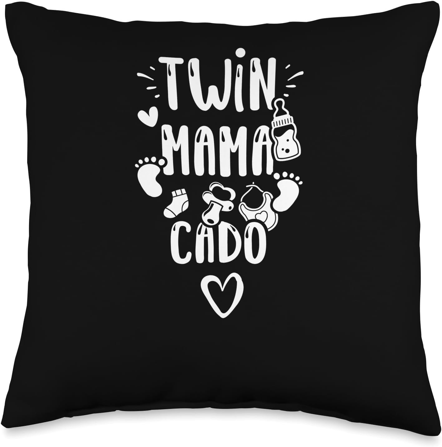 DesignsByJnk5 Family Mom: Twin Mama Cado-Baby Boy Sayings Throw Pillow, 16x16, Multicolor