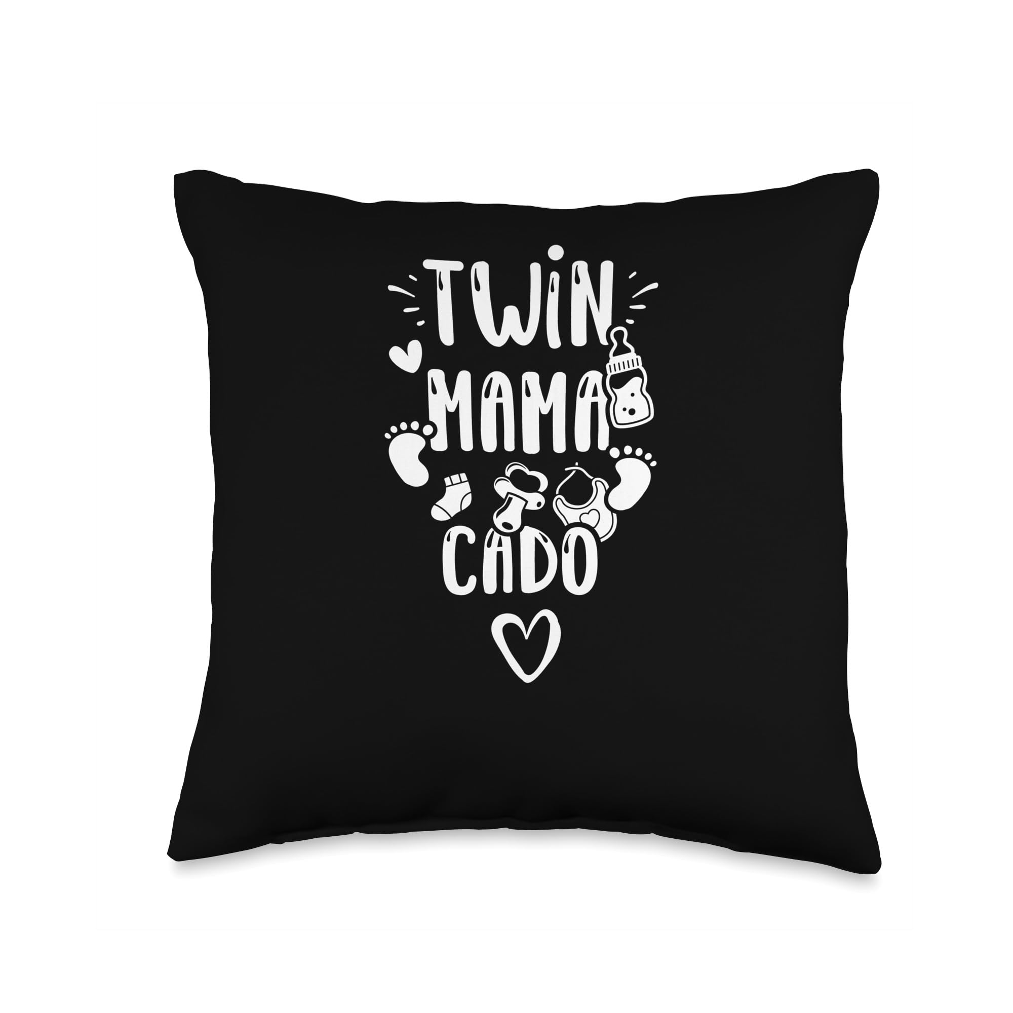 DesignsByJnk5 Family Mom: Twin Mama Cado-Baby Boy Sayings Throw Pillow, 16x16, Multicolor