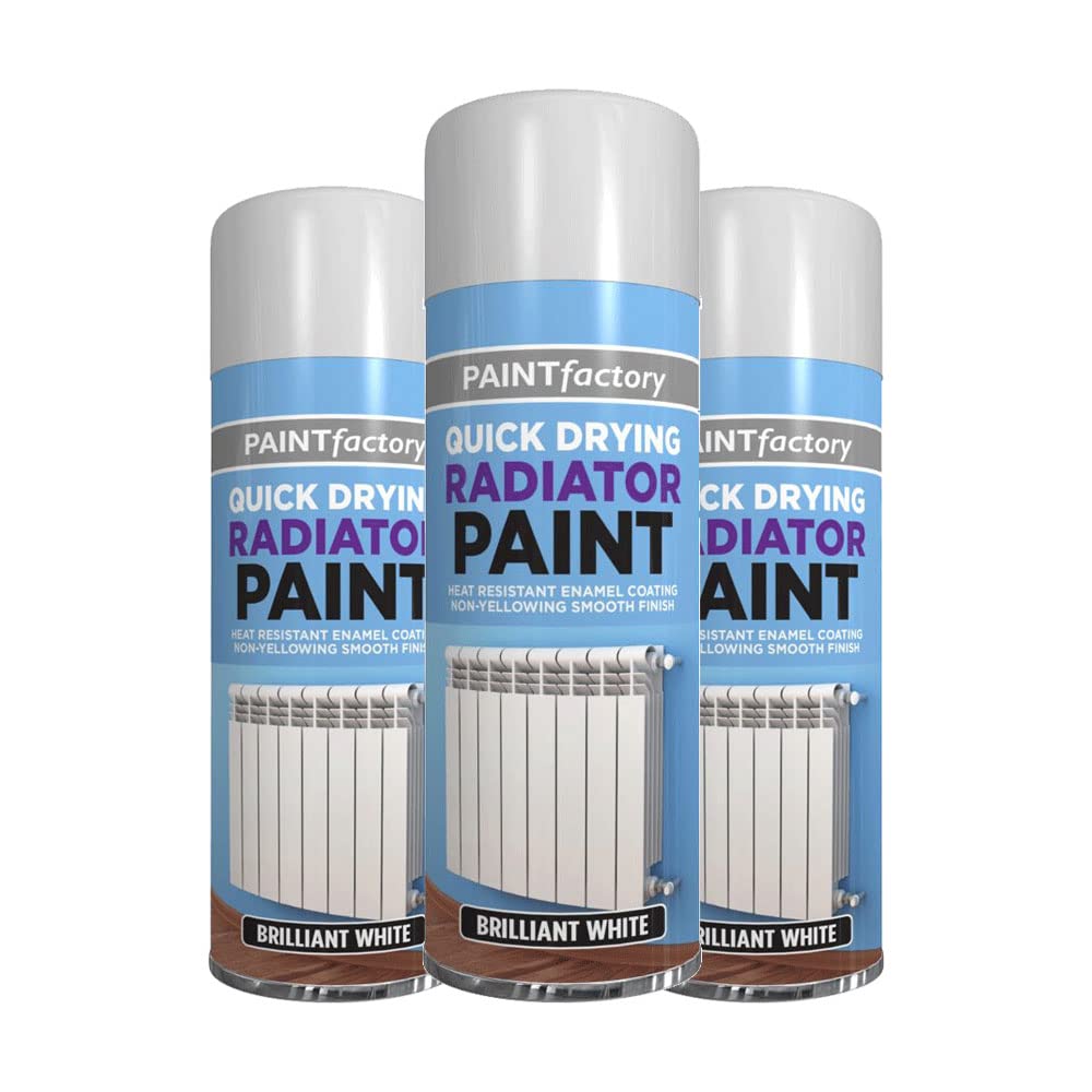 Classic Signature - 3 x Brilliant White Radiator Spray Paint 300ml Spray for Interior & Exterior Tough, Protect Against Rust Durable Finish