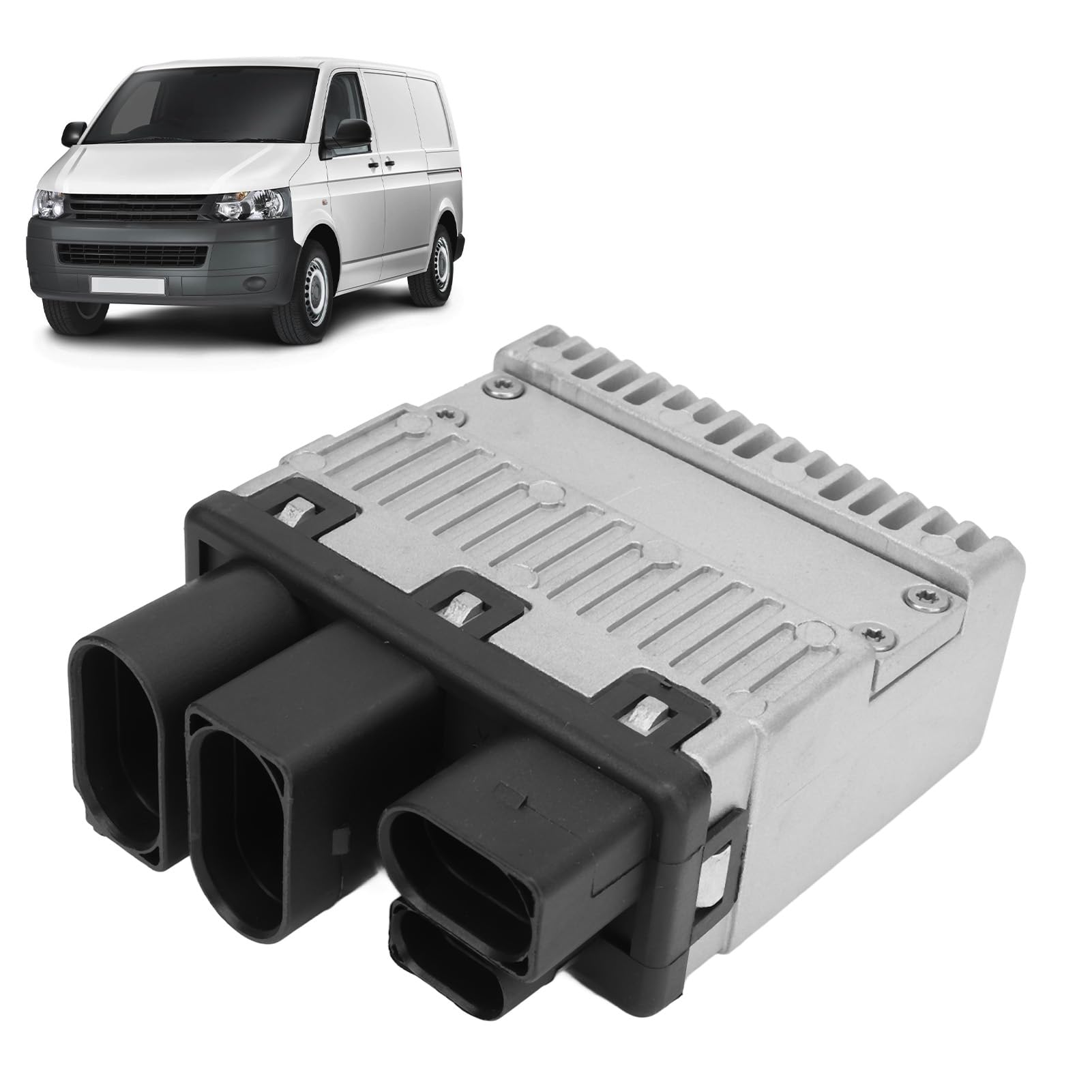 Módulo de Control del Ventilador de Refrigeración del Motor Unidad de Control de Radiador Duradera para Transporter T5 2003-2010 Hecho de ABS y Metal 1x