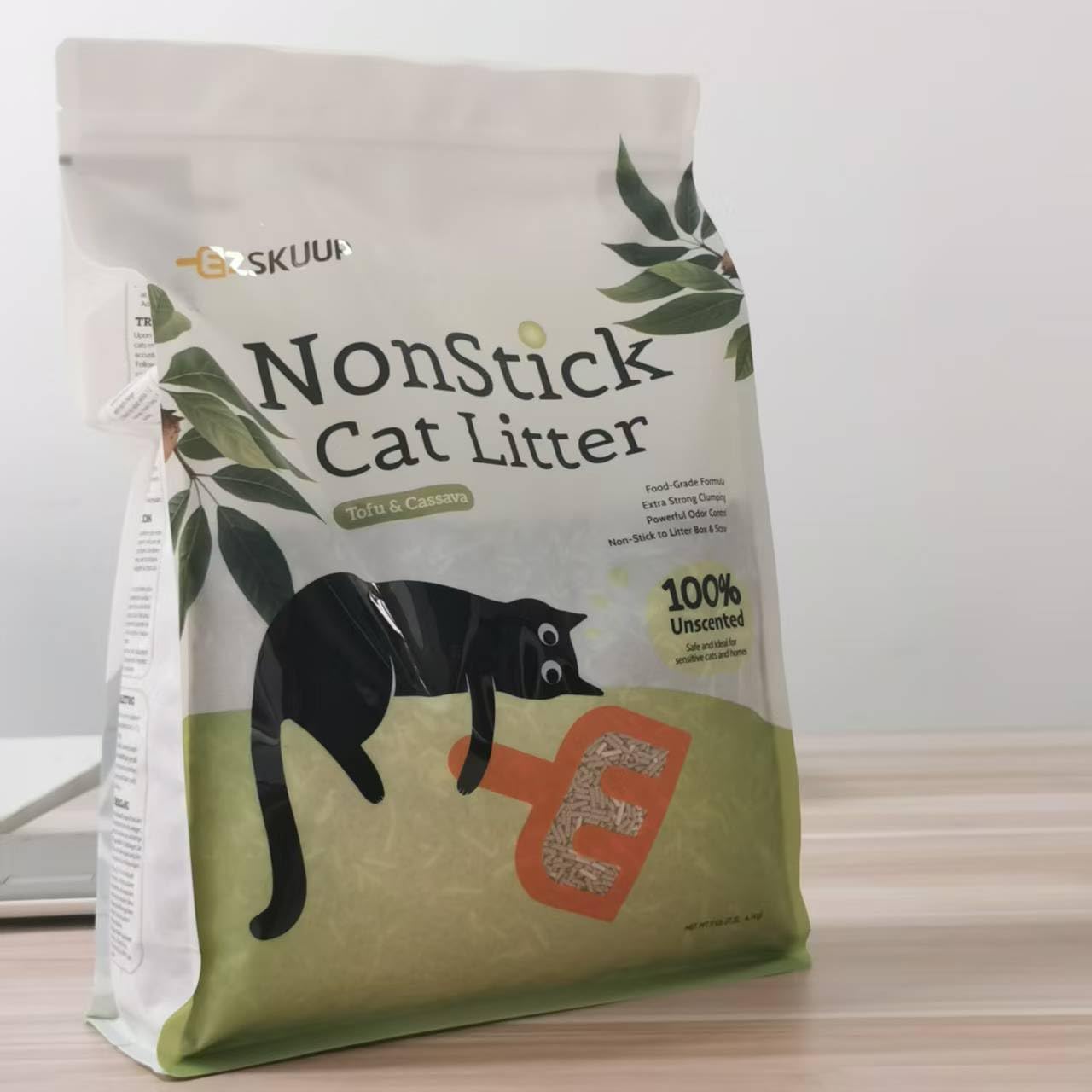 Non-Stick Ultra Clumping Tofu Cat Litter with Cassava, Odour Control Low Tracking Kitty Litter