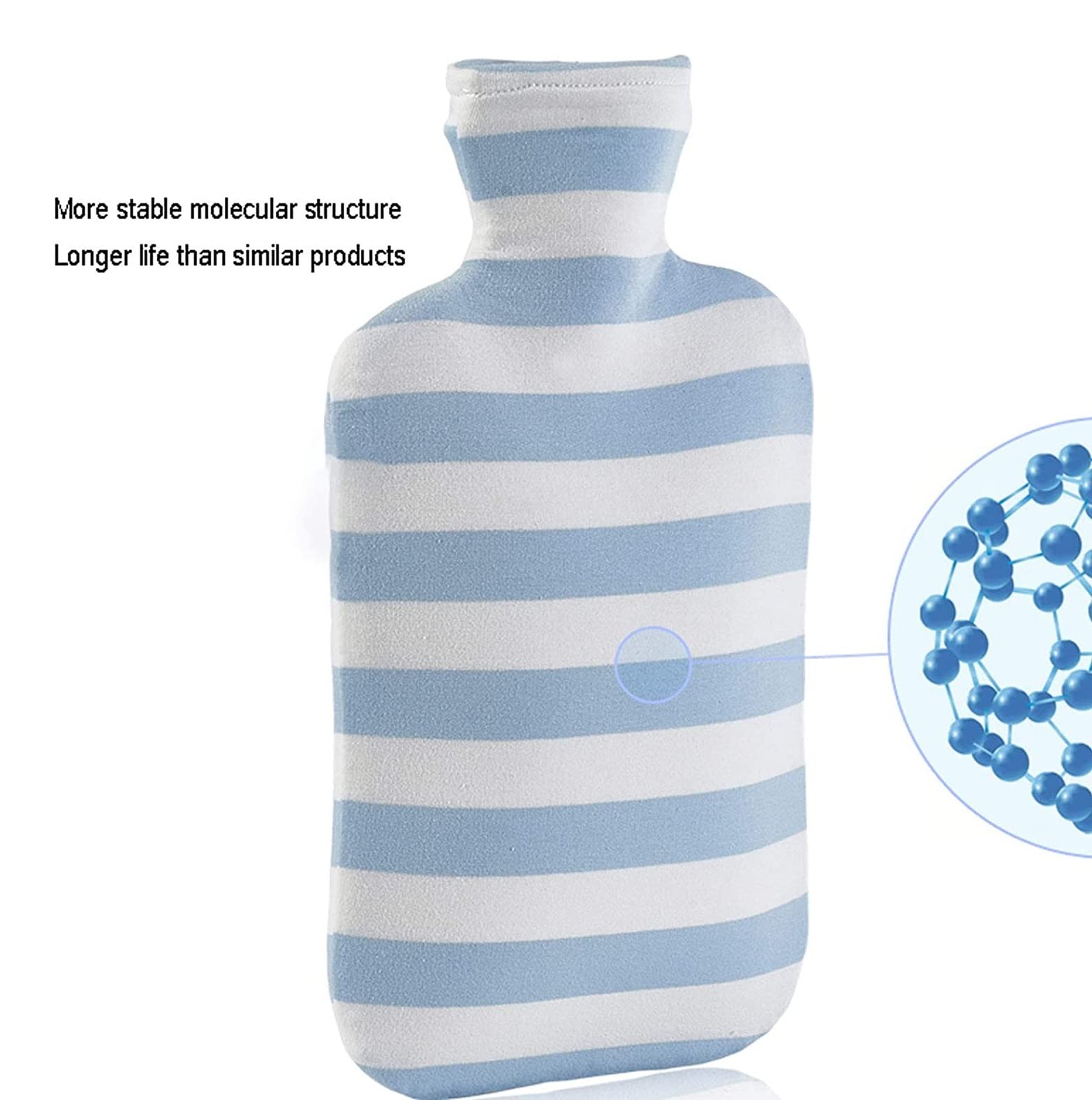 Bolsa Agua Caliente para Calentar Manos Botella De Agua Caliente De Gran Capacidad con Tapa Suave, Botella De Agua Caliente para Cuello Y Hombro Botella De Agua Caliente(Gray)
