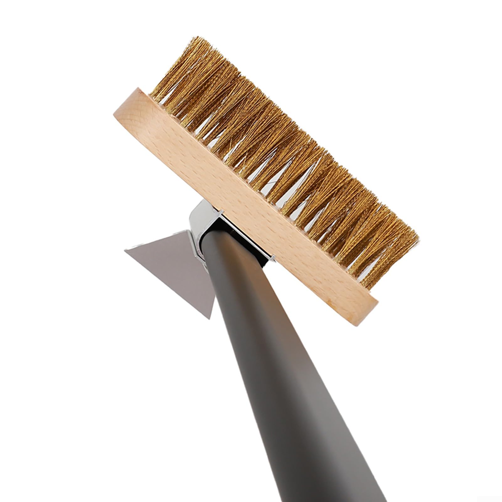 Brosse métallique pour four et pizza, longue avec grattoir en laiton, réglable
