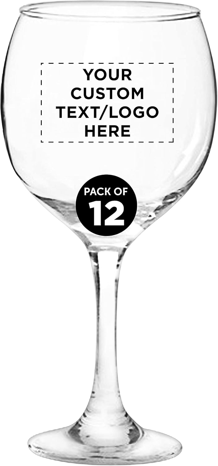 Custom Premiere Wedding Wine Glasses 20 5 Oz Set Of 12 Personalized Bulk Pack