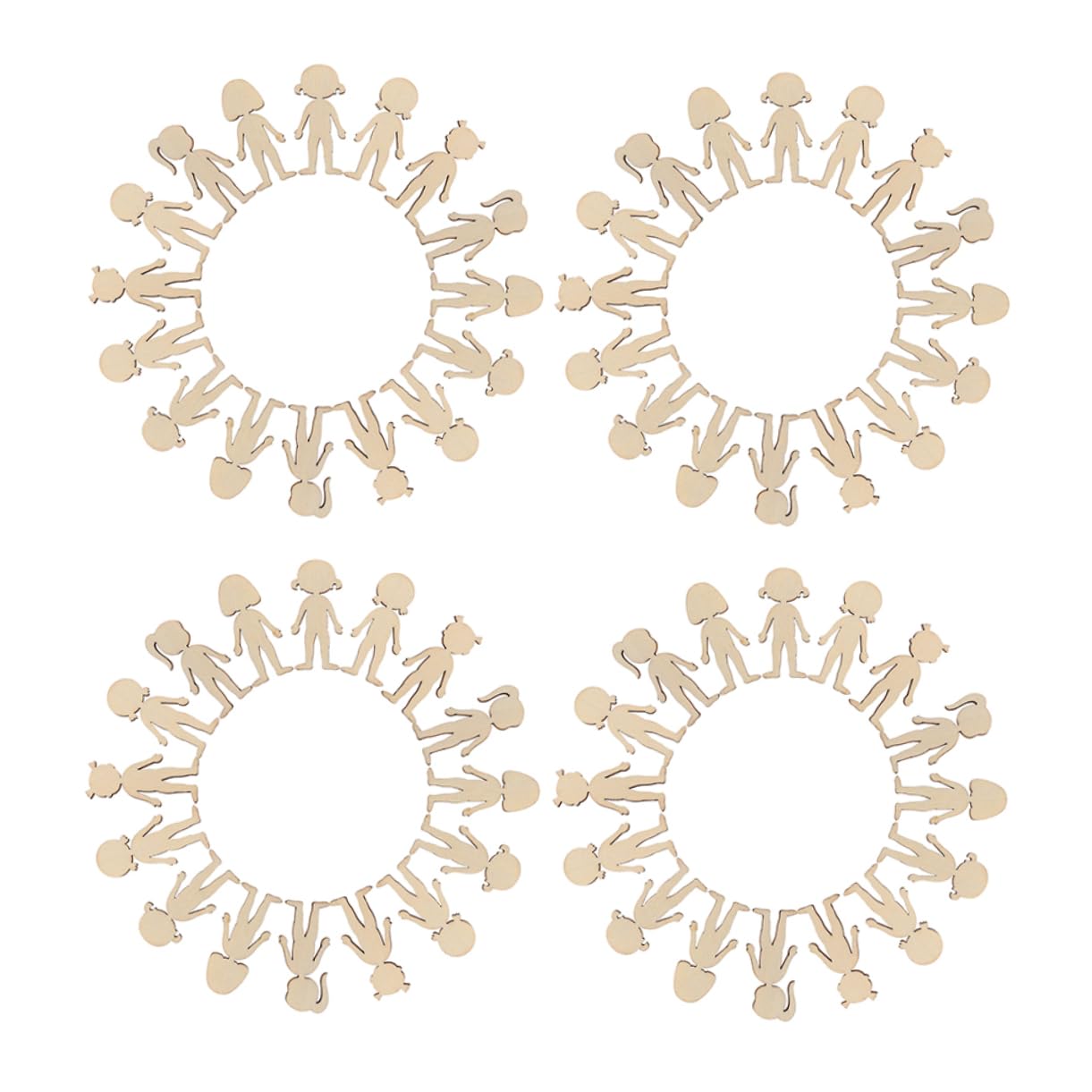 VICASKY 100pcs Unfinished Wooden Girl Cutouts for DIY Painting and Crafts, Beige Wood Material, Creative Design for Home Education and Party Decorations, Promoting Healthy Style