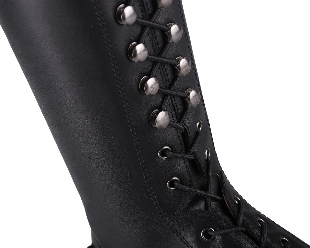 QHP Dressur Leder-Reitstiefel Hailey Adult Weit Schnürung Glitzer (schwarz, numeric_41)