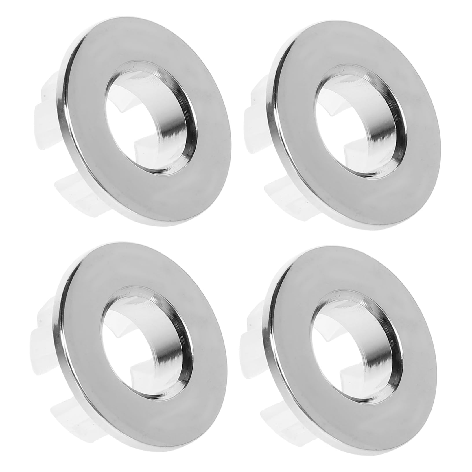 Mipcase 5 Set Copertura Decorativa Per Lavabo Copertina Troppopieno Del Lavandino Copriforo Troppopieno Lavello Bagno Tappi Troppopieno Lavello Lavandini Cucina Rame Argento 4 Pezzi * 5