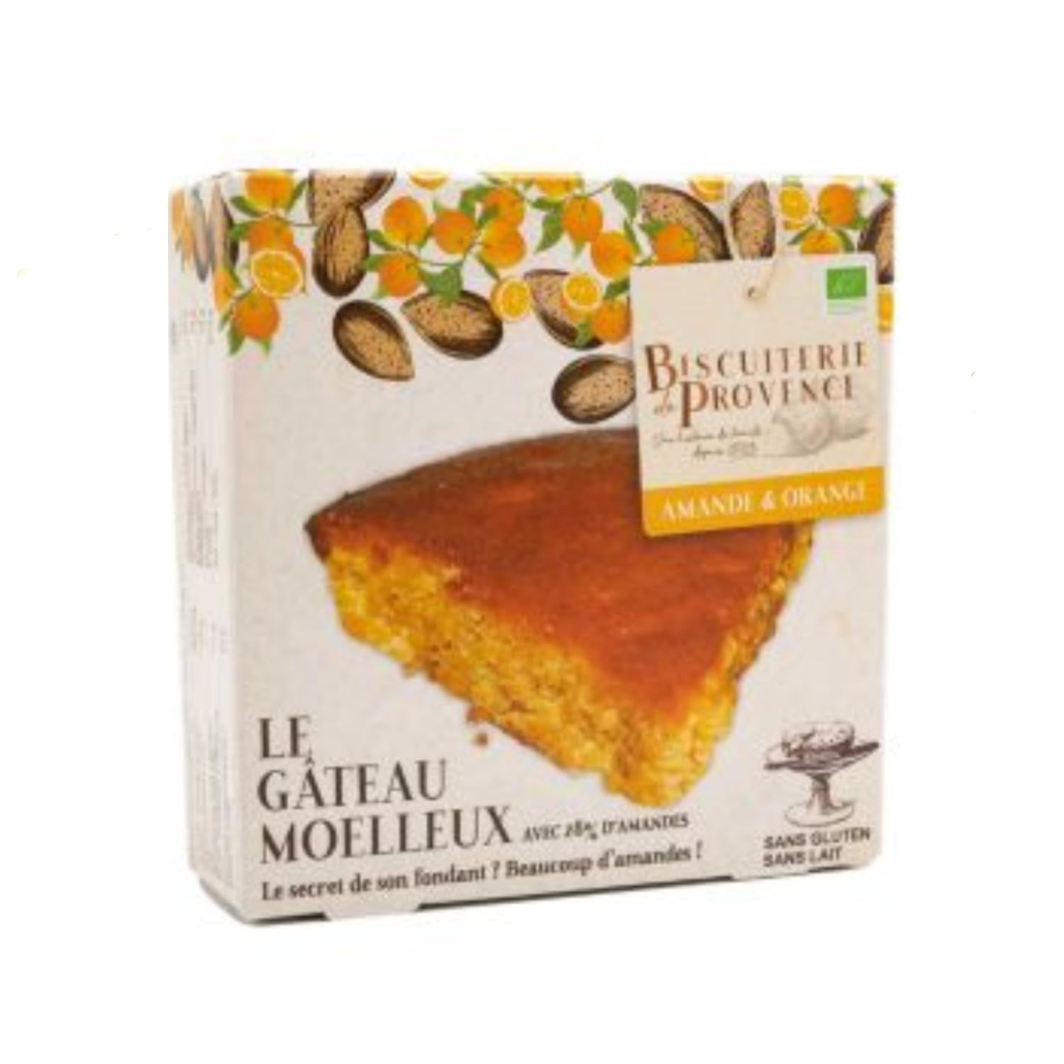 Biscuiterie de Provence Mandelkuchen mit Orange BIO Kuchen Süßgebäck Glutenfrei Frankreich inkl. FeinWert E-Book (3 x 110g)