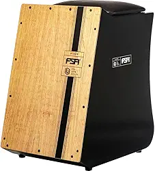 Cajon FSA Instrumento de Percussão Profissional Feito à Mão - Graves Profundos, Som de Caixa Nítido, Madeira Brasileira, Design Ergonômico de Inclinação LITE GB LTG-01 PRETO BK