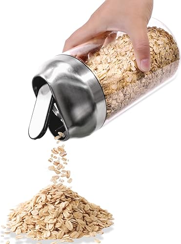 Aelga Tarros de vidrio para alimentos de 34 onzas con tapa, tarros de almacenamiento de boca ancha con tapas herméticas, recipientes transparentes