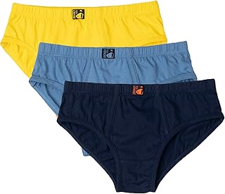 Jockey 3035 Boy's Super Combed Cotton Solid Brief with Ultrasoft Waistband (Pack of 3_Colors May Vary)