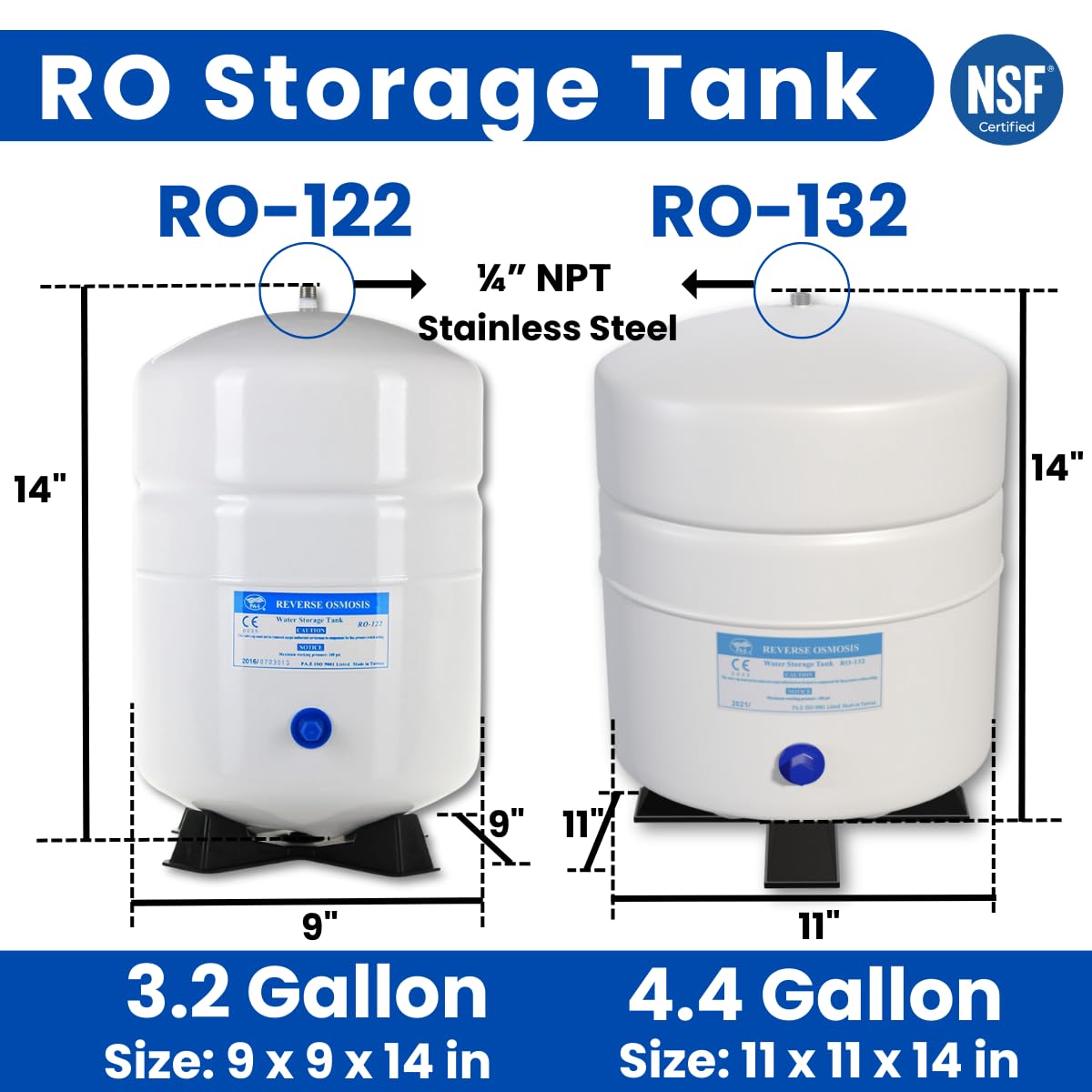 Amazon.co.jp: TankPAC RO-132 逆浸透タンク 4.4ガロン PAE ROタンク