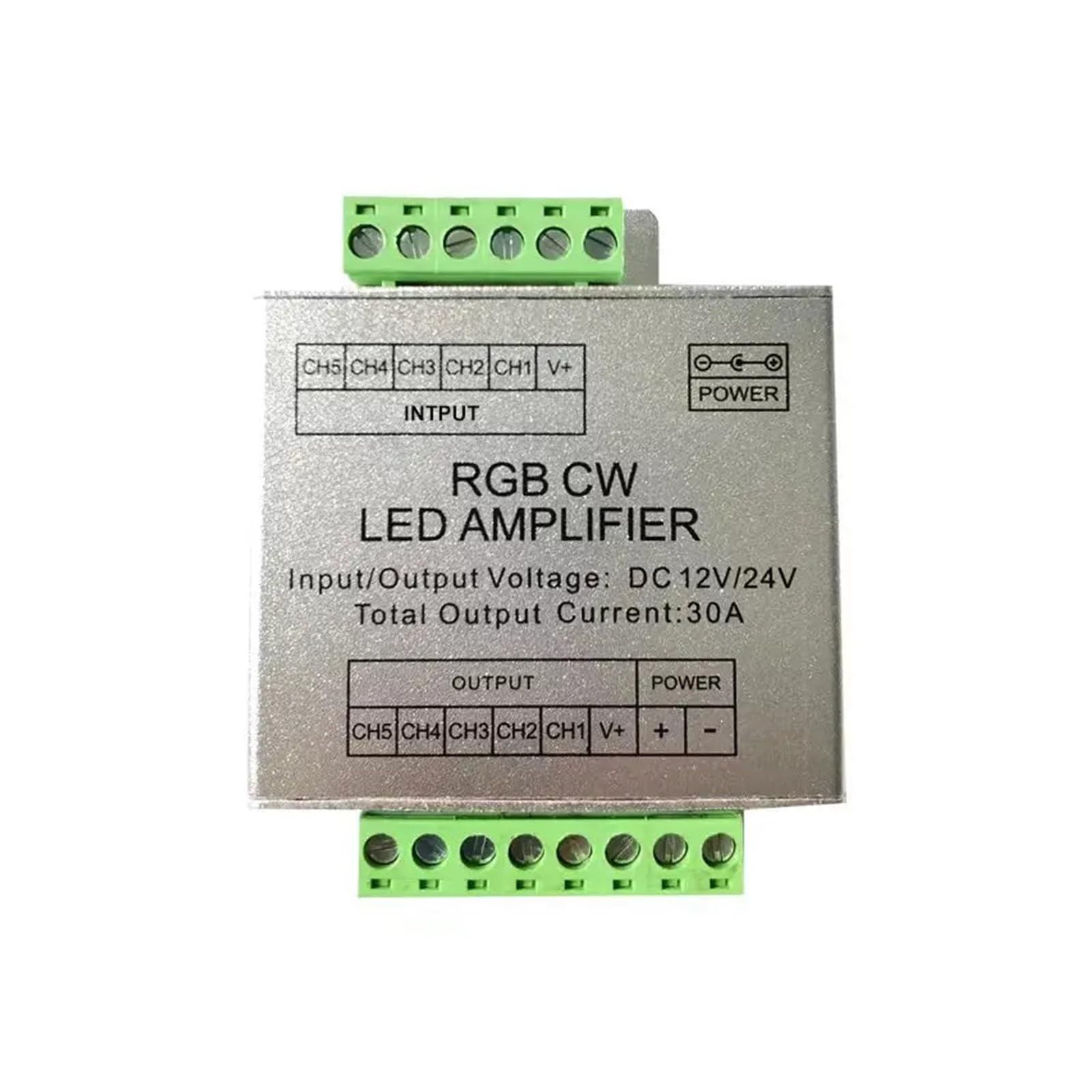 Amplificador LED RGBCW para salones modernos y foseados de luz continuos sin cortes